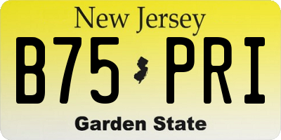 NJ license plate B75PRI