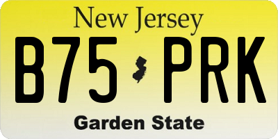 NJ license plate B75PRK