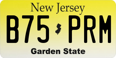 NJ license plate B75PRM