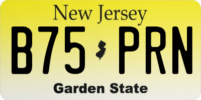 NJ license plate B75PRN
