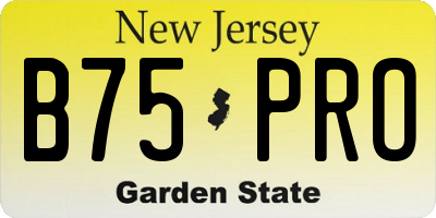 NJ license plate B75PRO