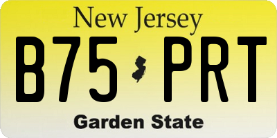 NJ license plate B75PRT