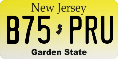 NJ license plate B75PRU