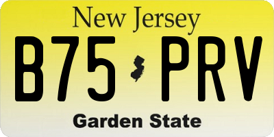 NJ license plate B75PRV