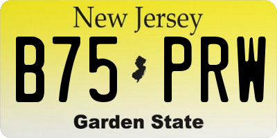 NJ license plate B75PRW