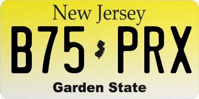 NJ license plate B75PRX