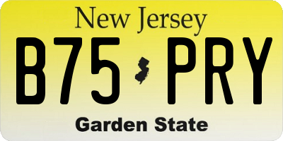 NJ license plate B75PRY