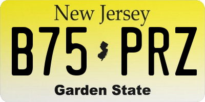 NJ license plate B75PRZ