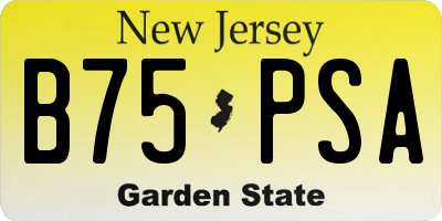 NJ license plate B75PSA