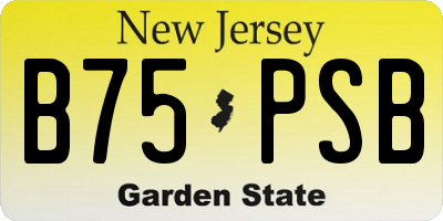 NJ license plate B75PSB