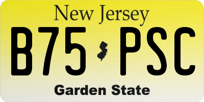 NJ license plate B75PSC
