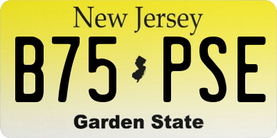 NJ license plate B75PSE