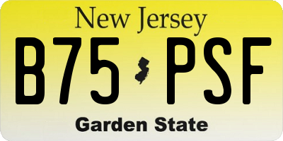 NJ license plate B75PSF