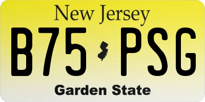 NJ license plate B75PSG