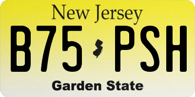 NJ license plate B75PSH