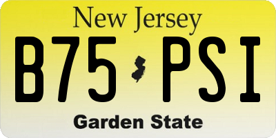 NJ license plate B75PSI