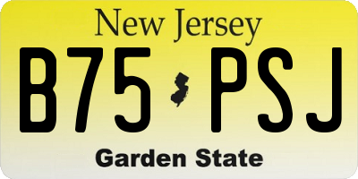 NJ license plate B75PSJ