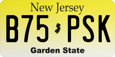 NJ license plate B75PSK
