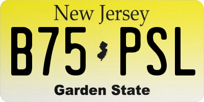 NJ license plate B75PSL