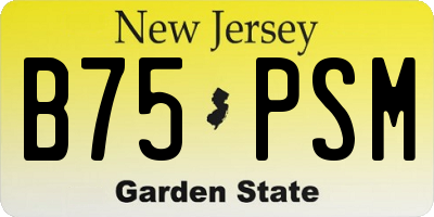 NJ license plate B75PSM