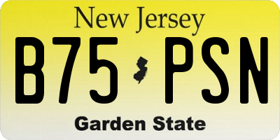 NJ license plate B75PSN