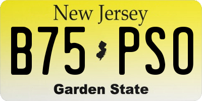 NJ license plate B75PSO