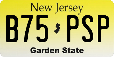 NJ license plate B75PSP