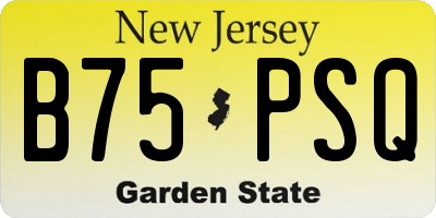 NJ license plate B75PSQ