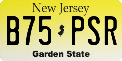 NJ license plate B75PSR