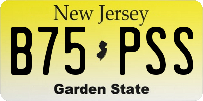 NJ license plate B75PSS