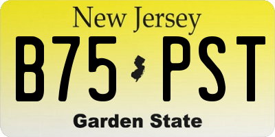 NJ license plate B75PST