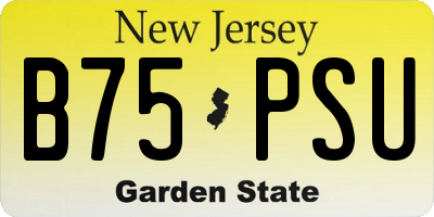 NJ license plate B75PSU