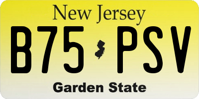 NJ license plate B75PSV