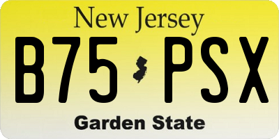 NJ license plate B75PSX