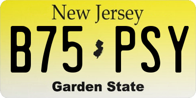 NJ license plate B75PSY