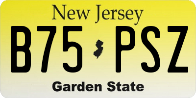 NJ license plate B75PSZ