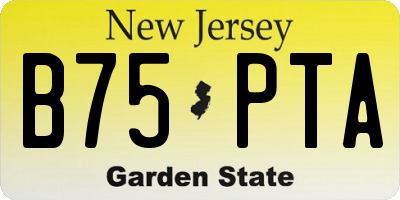 NJ license plate B75PTA