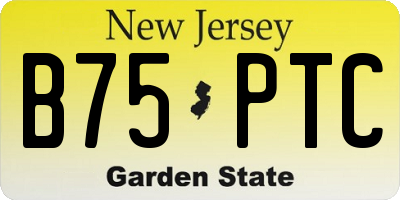 NJ license plate B75PTC