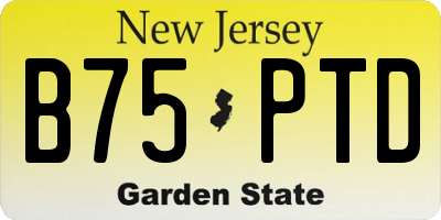 NJ license plate B75PTD