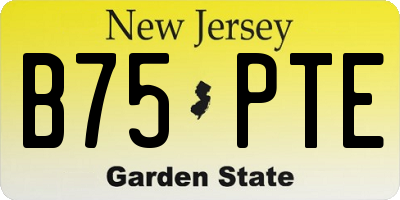 NJ license plate B75PTE