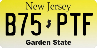NJ license plate B75PTF