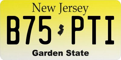 NJ license plate B75PTI