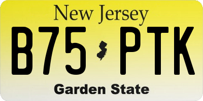 NJ license plate B75PTK