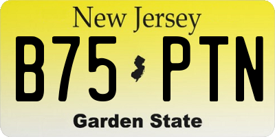 NJ license plate B75PTN