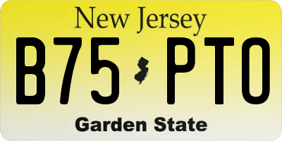NJ license plate B75PTO