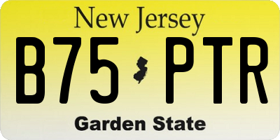 NJ license plate B75PTR