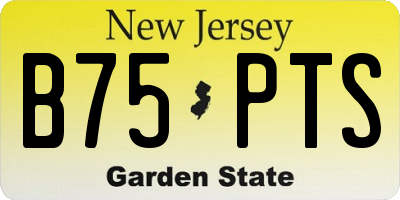 NJ license plate B75PTS