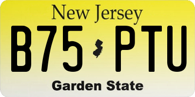 NJ license plate B75PTU