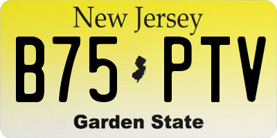 NJ license plate B75PTV