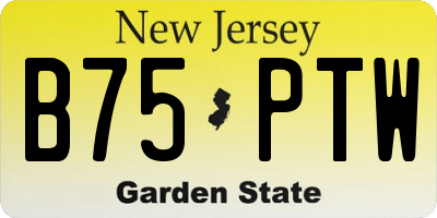 NJ license plate B75PTW